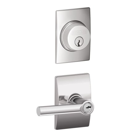 A large image of the Schlage FB50-CEN-BRW-CEN Polished Chrome