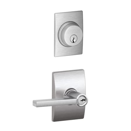 A large image of the Schlage FB50-CEN-LAT-CEN Satin Chrome