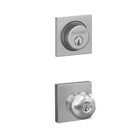 A large image of the Schlage FB50-COL-PLY-COL Satin Chrome