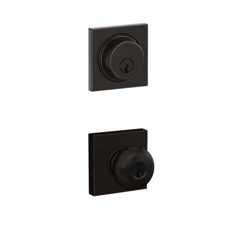A large image of the Schlage FB50-COL-PLY-COL Aged Bronze