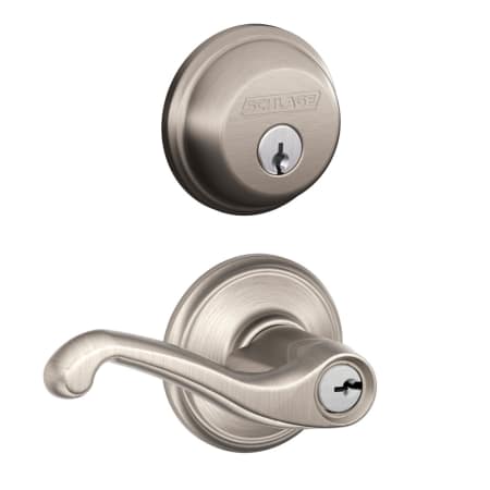 A large image of the Schlage FB50NV-FLA Satin Nickel