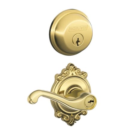 A large image of the Schlage FB50-FLA-BRK Polished Brass