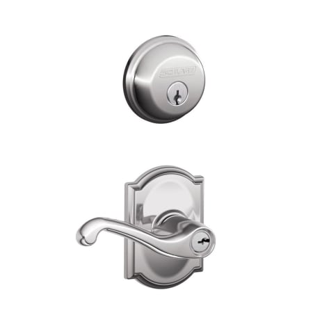 A large image of the Schlage FB50-FLA-CAM Polished Chrome