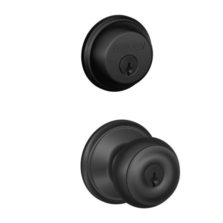 A large image of the Schlage FB50-GEO Matte Black