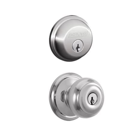 A large image of the Schlage FB50-GEO Polished Chrome