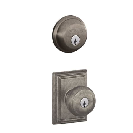 A large image of the Schlage FB50-GEO-ADD Distressed Nickel