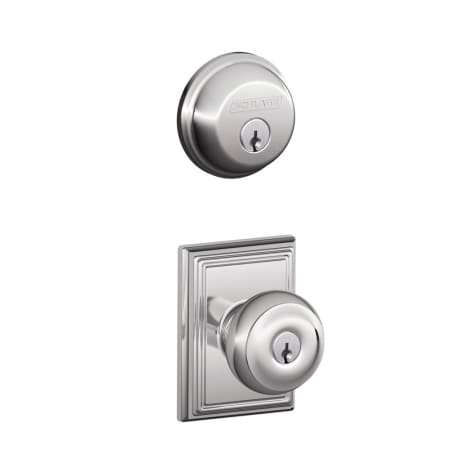 A large image of the Schlage FB50-GEO-ADD Polished Chrome