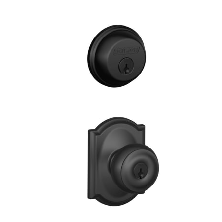 A large image of the Schlage FB50-GEO-CAM Matte Black