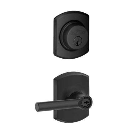 A large image of the Schlage FB50-GRW-BRW-GRW Matte Black