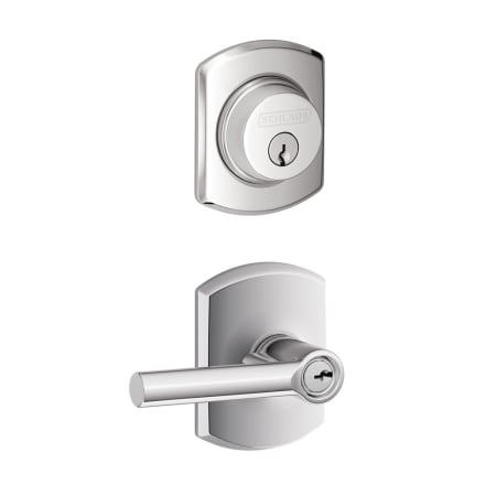 A large image of the Schlage FB50-GRW-BRW-GRW Polished Chrome