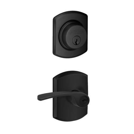 A large image of the Schlage FB50-GRW-MER-GRW Matte Black