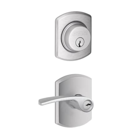 A large image of the Schlage FB50-GRW-MER-GRW Satin Chrome
