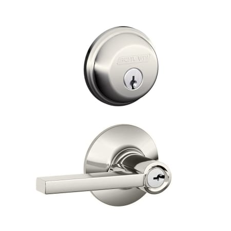 A large image of the Schlage FB50-LAT Polished Nickel