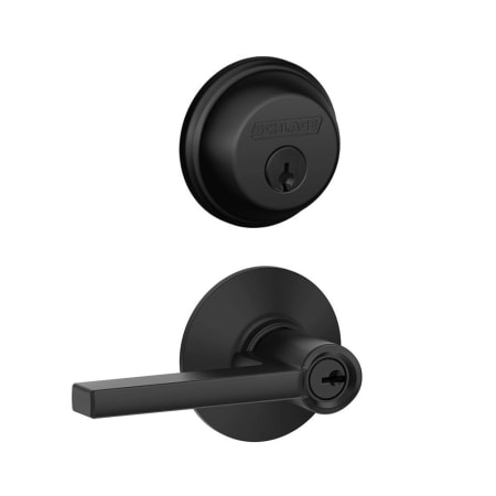A large image of the Schlage FB50-LAT Matte Black