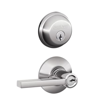 A large image of the Schlage FB50-LAT Polished Chrome