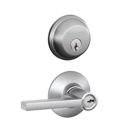 A large image of the Schlage FB50-LAT Satin Chrome