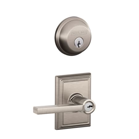A large image of the Schlage FB50-LAT-ADD Satin Nickel