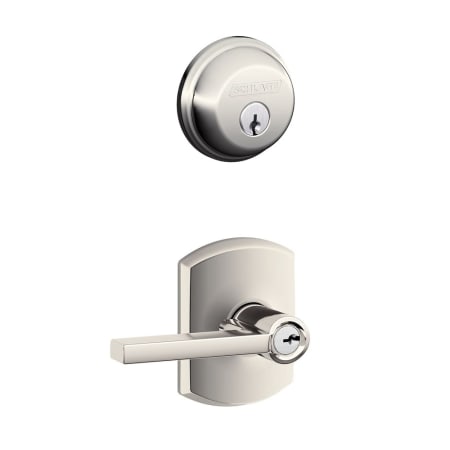 A large image of the Schlage FB50-LAT-GRW Polished Nickel