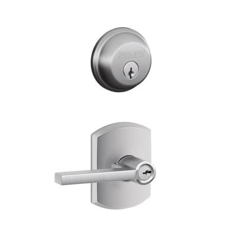 A large image of the Schlage FB50-LAT-GRW Satin Chrome