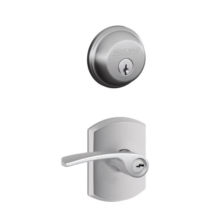 A large image of the Schlage FB50-MER-GRW Satin Chrome