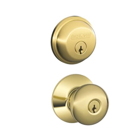 A large image of the Schlage FB50-ORB Lifetime Polished Brass