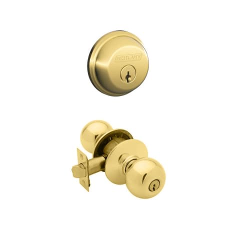 A large image of the Schlage FB50-ORB Polished Brass