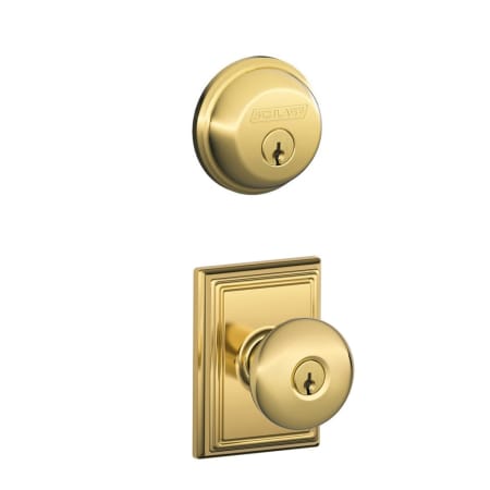 A large image of the Schlage FB50-PLY-ADD Polished Brass
