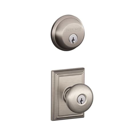 A large image of the Schlage FB50-PLY-ADD Satin Nickel
