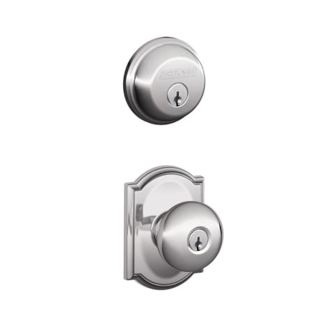 A large image of the Schlage FB50-PLY-CAM Polished Chrome