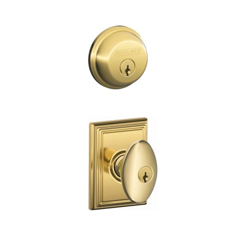 A large image of the Schlage FB50-SIE-ADD Polished Brass