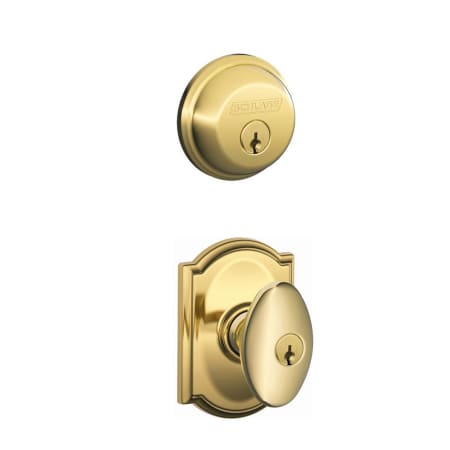 A large image of the Schlage FB50-SIE-CAM Polished Brass