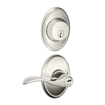 A large image of the Schlage FB50-WKF-ACC-WKF Polished Nickel