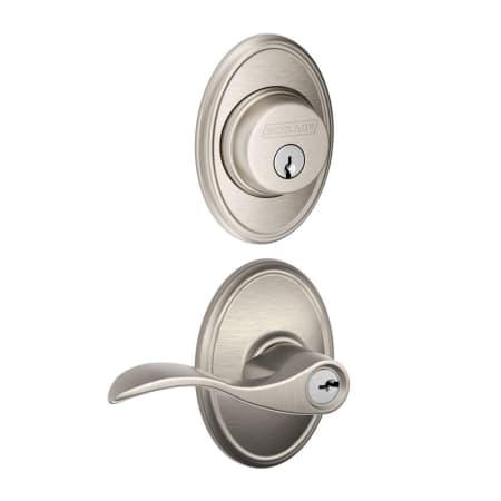 A large image of the Schlage FB50-WKF-ACC-WKF Satin Nickel