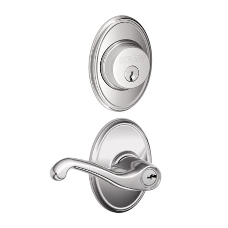 A large image of the Schlage FB50-WKF-FLA-WKF Polished Chrome