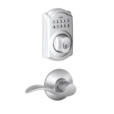 A large image of the Schlage FBE365-CAM-ACC Satin Chrome