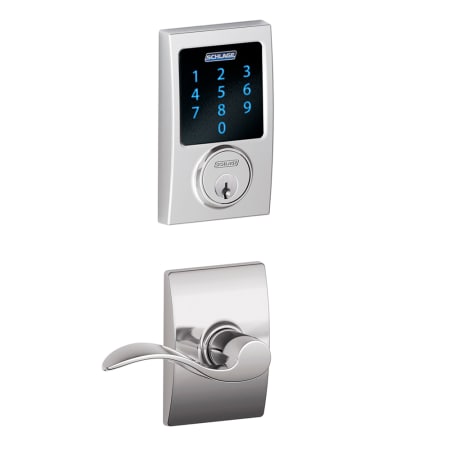 A large image of the Schlage FBE469NX-CEN-ACC Polished Chrome