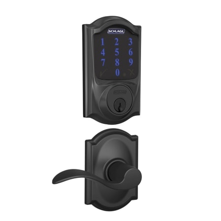 A large image of the Schlage FBE469-CAM-ACC-CAM Matte Black