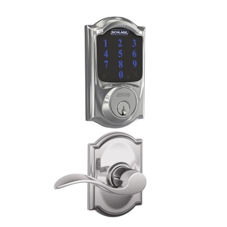 A large image of the Schlage FBE469-CAM-ACC-CAM Polished Chrome