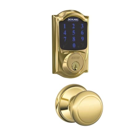 A large image of the Schlage FBE469-CAM-AND Polished Brass