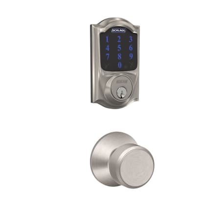 A large image of the Schlage FBE469-CEN-BWE Satin Nickel