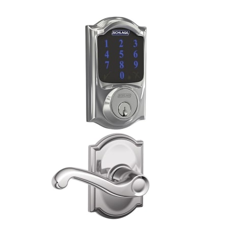 A large image of the Schlage FBE469-CAM-FLA-CAM Polished Chrome
