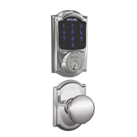 A large image of the Schlage FBE469-CAM-PLY-CAM Polished Chrome