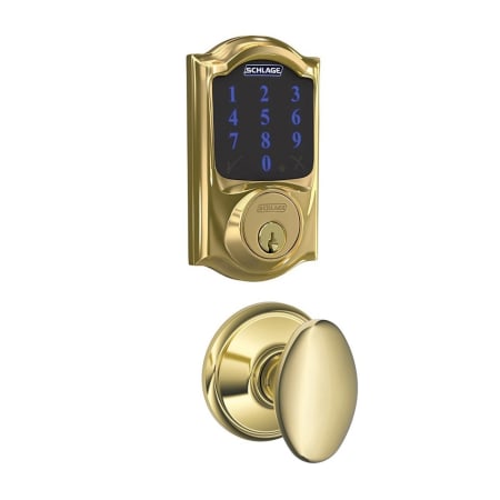 A large image of the Schlage FBE469-CAM-SIE Polished Brass