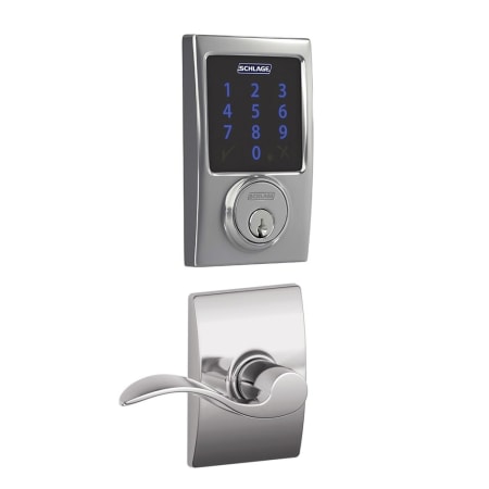 A large image of the Schlage FBE469-CEN-ACC-CEN Polished Chrome