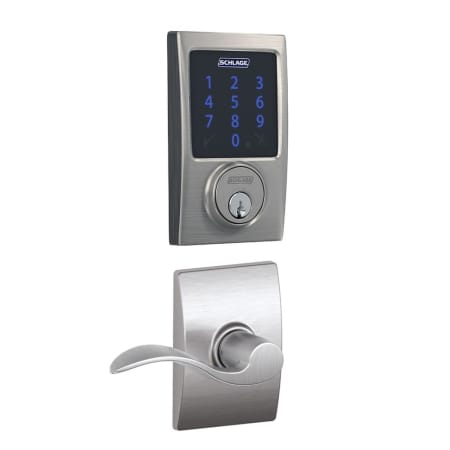 A large image of the Schlage FBE469-CEN-ACC-CEN Satin Chrome
