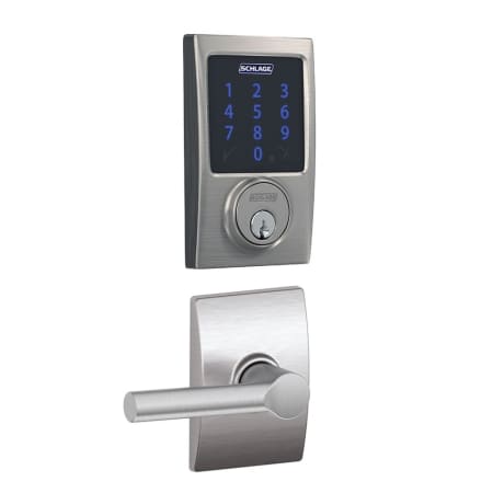 A large image of the Schlage FBE469-CEN-BRW-CEN Satin Chrome