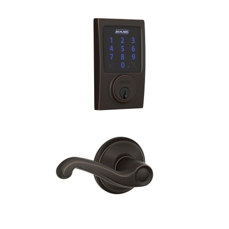 A large image of the Schlage FBE469-CEN-FLA Aged Bronze