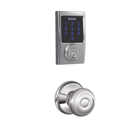 A large image of the Schlage FBE469-CEN-GEO Polished Chrome