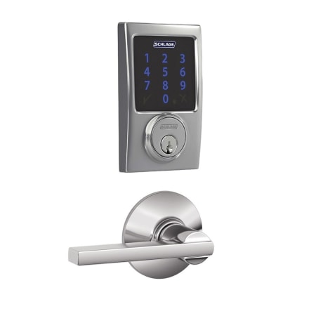 A large image of the Schlage FBE469-CEN-LAT Polished Chrome