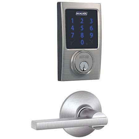 A large image of the Schlage FBE469-CEN-LAT Satin Chrome